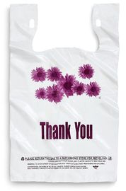 Il fiore porpora vi ringrazia sacchetti della spesa di plastica - 500 pc/caso, il colore bianco, materiale del LDPE