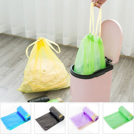 Le borse di rifiuti colorate corda gialla, possono stampa su ordinazione delle borse di rifiuti delle fodere
