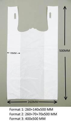 Sacchetti della spesa 13 mic della maglietta. 1000/case, colore di WHITE con stampa, materiale dell'HDPE
